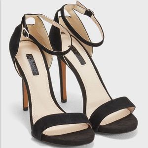 TopShop Raphie Black Suede Stiletto 4” Heels